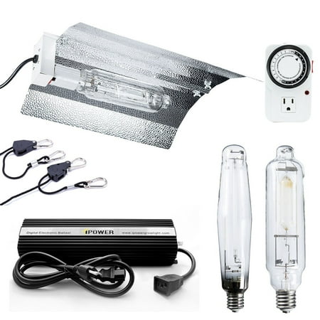 iPower GLSETX1000DHMWING20T 1000-watt Light Digital Dimmable HPS MH Grow Light Ballast System for Plants with Wing Set and Timer