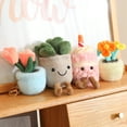 thumbnail image 2 of Cute Tulip Succulent Plant Plush Stuffed Toy, Soft and Creative Backpack, Keychain Decoration Pendant, Home Living Room Bookshelf Decoration Gift, Simulated Plant Toy, 2 of 14