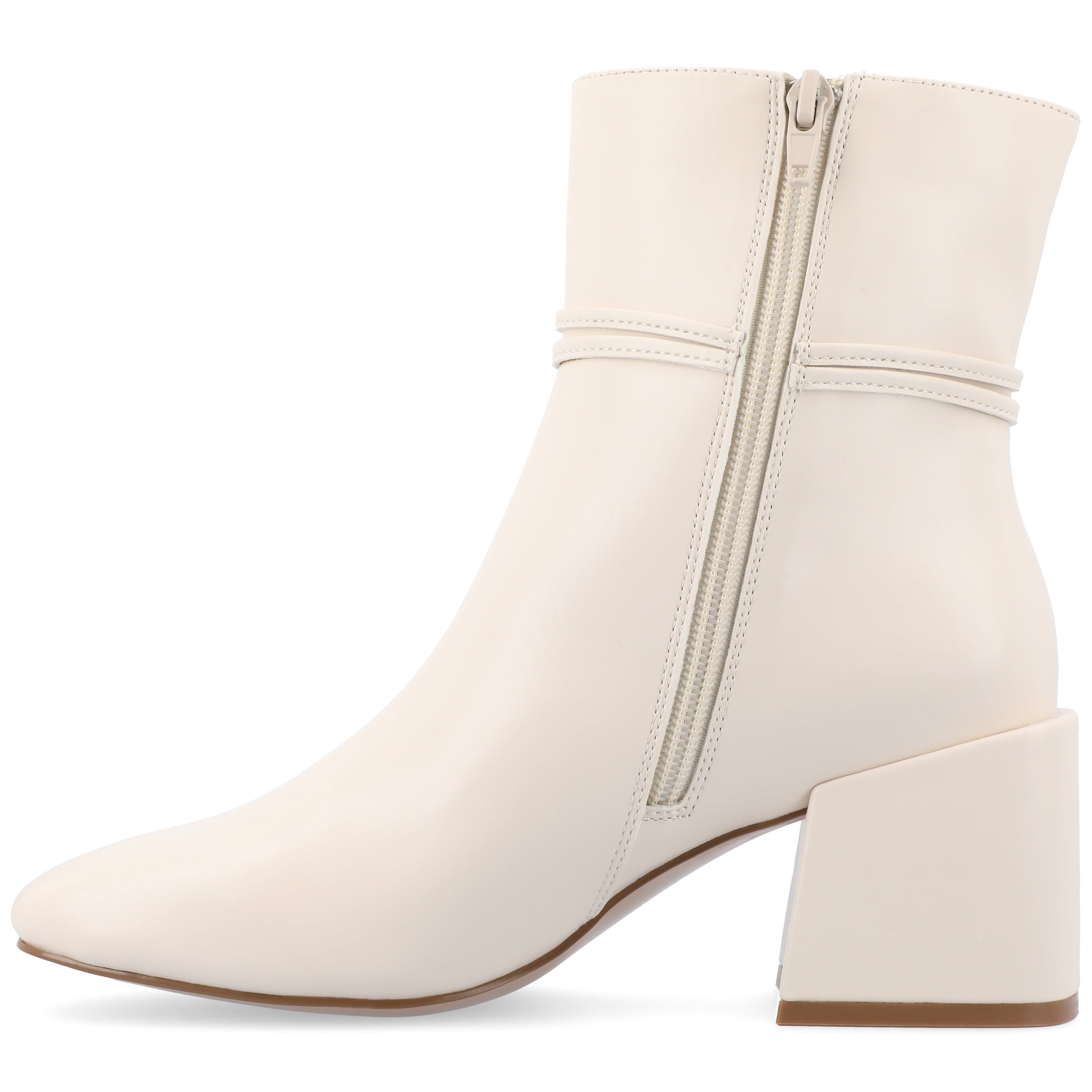 Journee Womens Beverley Covered Block Heel Square Toe Booties, Widths Available