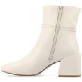 thumbnail image 3 of Journee Womens Beverley Covered Block Heel Square Toe Booties, Widths Available, 3 of 10