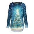 thumbnail image 5 of Craaazy Womens Christmas Shirts Funny Xmas Santa Cute Christmas Tree With Lights Printing Tops Gifts For Women, 5 of 5