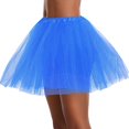 thumbnail image 2 of Ousvtion Tutu Skirt Women's Teens Classic Elastic Waist Tulle Dress Layered Ballet Skirts Bubble Puff Non See-Through Dresses Deals,Blue,One size, 2 of 4