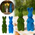thumbnail image 1 of Easter Bunny Figurine Pair – Cute Rabbit Statues for Home Desktop Ornament & Holiday Centerpiece Display, 1 of 7