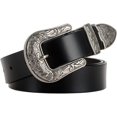 thumbnail image 1 of Cinturón de cuero negro para mujer Cinturones anchos de cuero genuino grueso occidental para mujer, 1 of 5