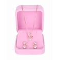 thumbnail image 1 of Conjuntos de joyería Xtellar de Cristal, Collar y conjunto de pendientes de Mujer Color Rosa/Dorado Forma Linda del Gato, 1 of 5