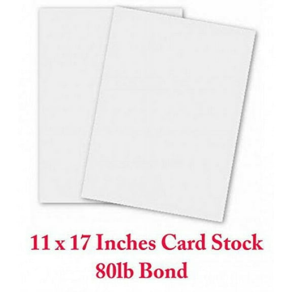 11 X 17 White Card Stock - 80 Lb. Cover Smooth (218gsm) - 100 Sheets Per Pack