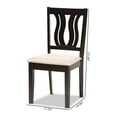 thumbnail image 4 of Baxton Studio Sand Fabric Upholstered and Dark Brown Finished Wood 2-Piece Dining Chair Set, 4 of 17