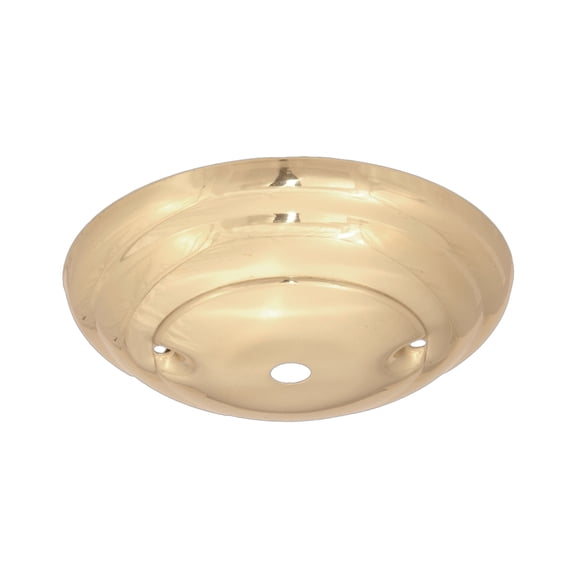 B&P Lamp® Stamped Brass Ceiling Light Canopy Plate, 4 7/8 Inch Diameter, Polished & No Lacq.