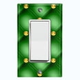 thumbnail image 1 of Metal Light Switch Plate Cover Yellow Diamond Tufted Green Wallpaper DIA006, 1 of 13