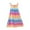 Hot Pink, variant on Otqutp Girls Dresses Summer Color Block Rainbow Sleeveless Sundress Striped Cute Ruffle Midi Dress Loose Casual Dress