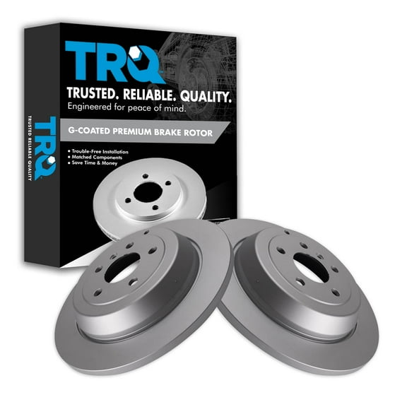 TRQ Rear Brake Rotors Set Solid Premium G-Coated Fits Select 2007-2009 Mercedes-Benz ML320 2006-2011 ML350 2010-2011 ML450 R320 2006-2012 R350 2006 R500