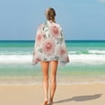 thumbnail image 5 of PDations Watercolor Peony Flower Beach Towel Large Beach Towels Oversized Microfiber Quick Dry Thin Super Absorbent Pool Beach Wrap for Women Men Adults 30×60 in, 5 of 7