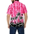 thumbnail image 4 of HAPPY BAY Men's Hawaiian Shirts Short Sleeve Button Down Shirt Men's Tropical Shirts Casual Holiday Summer Party Caribbean Shirts for Men Funny 7XL Landscape Sea, Autumn Pink For Dad, 4 of 6