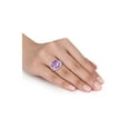 thumbnail image 5 of Gem & Harmony 7.80 Carat (Ctw) Amethyst & White Topaz Ring in Sterling Silver for Women, 5 of 6