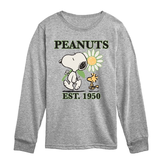 Peanuts - Snoopy Flower - Youth Boys Long Sleeve Graphic T-Shirt