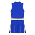 thumbnail image 6 of inhzoy Women's Cheerleading Uniforms Metallic Cheer Leader Pleated Leotard Dress Royal Blue S, 6 of 7