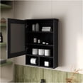 thumbnail image 2 of JERFIT 16" x 29" Wall Mount Black Medicine Cabinet with Mirror, Particle Board Bathroom Storage Organizer for Essentials, 2 of 6