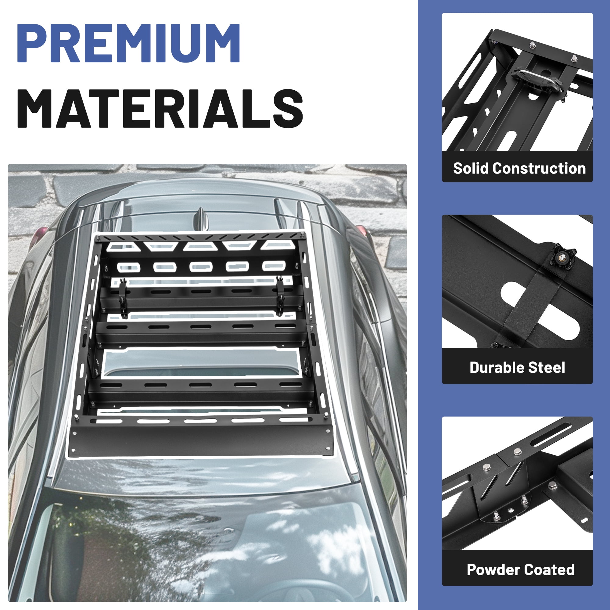 KOJEM 51 x 39 inch Roof Rack Cargo Carrier, SUV Basket Holder,Top Luggage Storage Holder Roof Basket for Travel