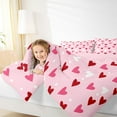 thumbnail image 4 of Homewish Cartoon Loves Pattern Bedding Comforter Set,Happy Valentine Twin Comforter Sets,Pink Red Bedding Set For Girls Teens,Luxury Bedroom Decor Reversible,2pcs, 4 of 8