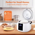 thumbnail image 2 of Small Rice Cooker 6-Cup Uncooked 12-Cup Cooked 6-in-1 Multi Cooker Electric  Rice Maker with Steamer Basket, 2 of 6