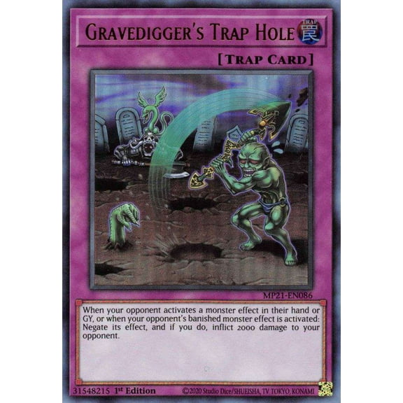 YuGiOh 2021 Tin of Ancient Battles Ultra Rare Gravedigger's Trap Hole MP21-EN086