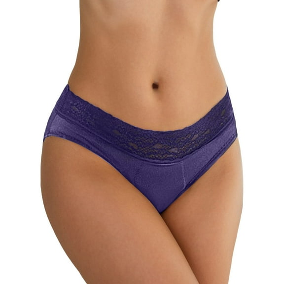 KHONTS Period Panties for Women Lace Cheeky Classic Underwear Lightweight Smooth Month Cycle Briefs Blue S
