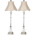 thumbnail image 4 of Safavieh Laiton Poly Résine Verre Lampe de Table avec Abat-Jour Taupe (Lot de 2), 4 of 5