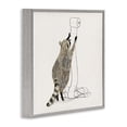 thumbnail image 6 of Stupell Industries Raccoon Toilet Paper Hoarder Animals & Insects Painting Gray Framed Art Print Wall Art, 12 x 12, 6 of 9