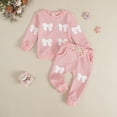 thumbnail image 2 of Zshosam Big Girls Fall Outfits Pattern Girls Clothes Sweatshirt Elastic Waist Sweatpants 2PCs Girls' Clothing Sets Size 2T 3T,(Pink 2-3 Years), 2 of 7