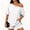 White #24, variant on Shirt and Shorts Set Womens 2 Piece Matching Lounge Sets Short Sleeve Off Shoulder Tops Summer Beach Vacation Mini Shorts L