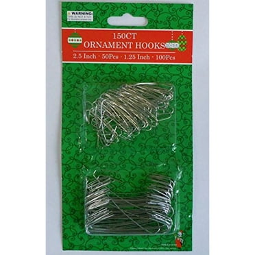 Silver and Green Ornament Hooks Pack Of 150 (150, Silver)