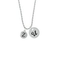 thumbnail image 2 of Delight Jewelry Silvertone Capital Letter - Z - Pebble Disc - Silvertone Script Initial Disc - U - Charm Necklace, 20"+3", 2 of 4