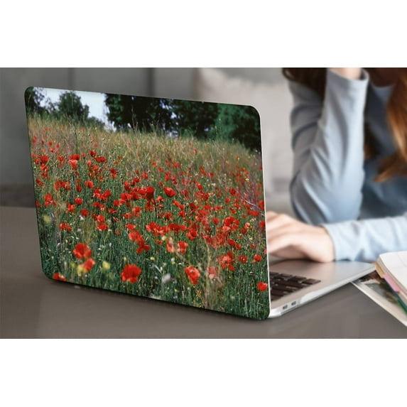 KSK KAISHEK Only for Old Version MacBook Air 13 inchs Case 2010-2017 Rel. Model A1369 & A1466, Plastic Hard Case Cover + Black Keyboard Cover, Flower 0502