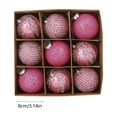 thumbnail image 3 of Christmas Decorations Indoor,Sequins Lace Christmas Balls,Christmas Home Decor for Christmas Tree Thanksgiving Party Wedding Baking Cake Decoration,3.15in,9pcs,Pink, 3 of 6
