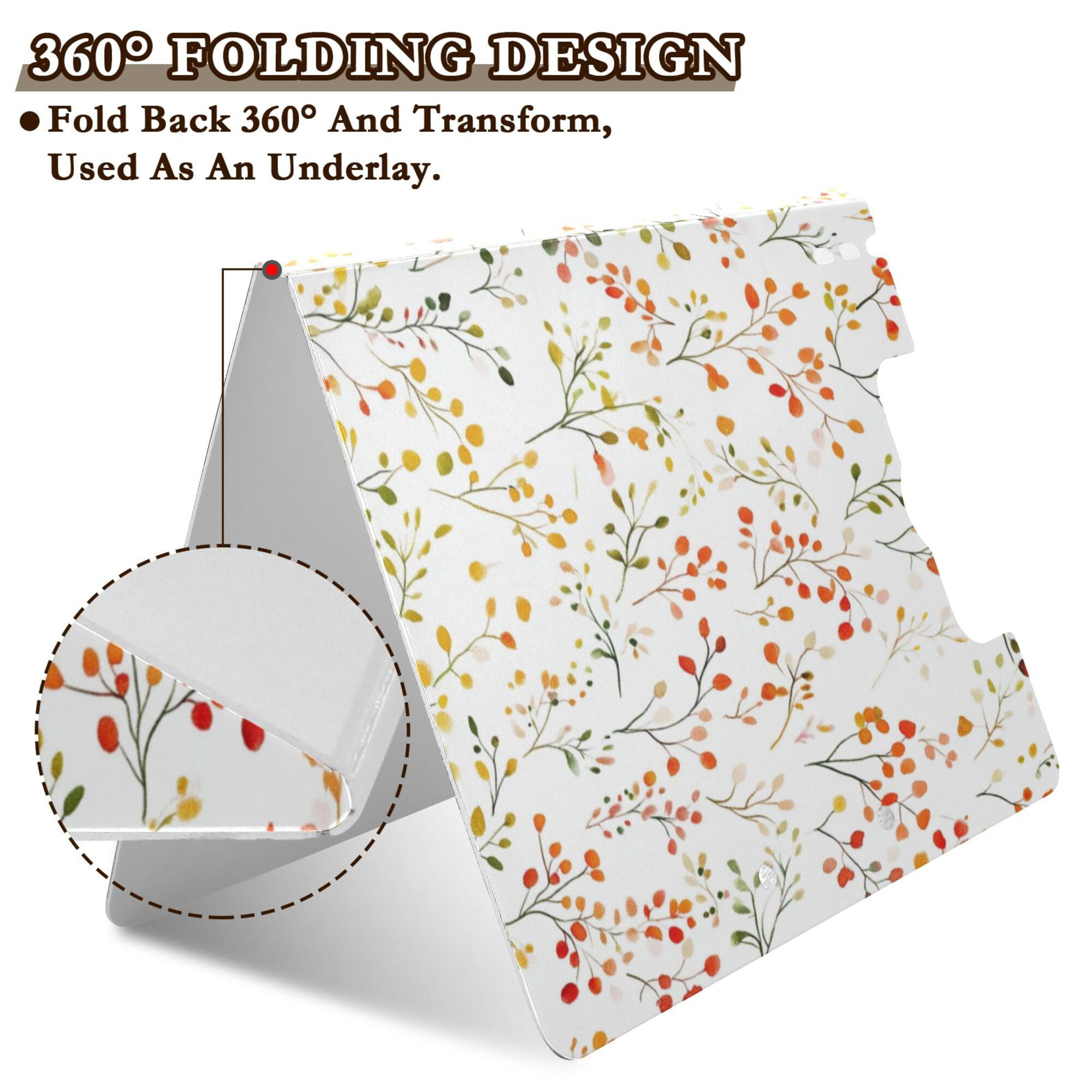 FORMRS A4 Clipboard Folder with Pen Holder Horizontal Foldable School Office Binder, Small Floral Pattern