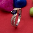 thumbnail image 4 of Cluster 6X4 MM Oval Natural Blue Sapphire 925 Sterling Silver Valentines Day Gifts Ring, 4 of 5