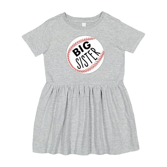 Inktastic Big Sister Baseball Girls Toddler Dress