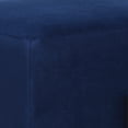 thumbnail image 3 of 16 Inch Modern Ottoman, Square Padded Seat, Brass Metal Legs, Blue Velvet- Saltoro Sherpi, 3 of 5