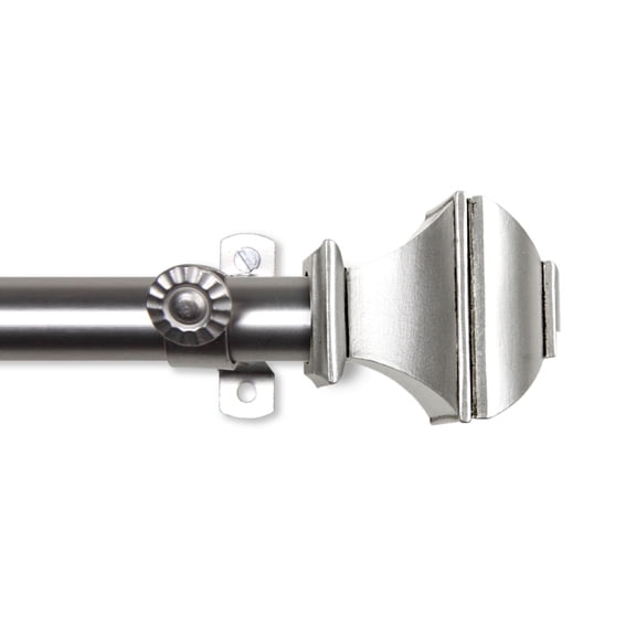 Contemporary Home Living 125" Silver Solid Contemporary Maryland Curtain Rod