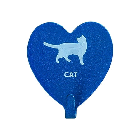 

Huaai 2Pcs Wrought Iron Love Hook Self-Adhesive Punch-Free Stainless Steel Hook Heart-Shaped Hook Home Creative Decoration Blue