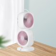 thumbnail image 6 of deevoka Double Layer Rotating Fan Cooling Fan Convenient Compact Portable Table Fan Rechargeable for Bedroom Office Kitchen Dormitory Pink, 6 of 8
