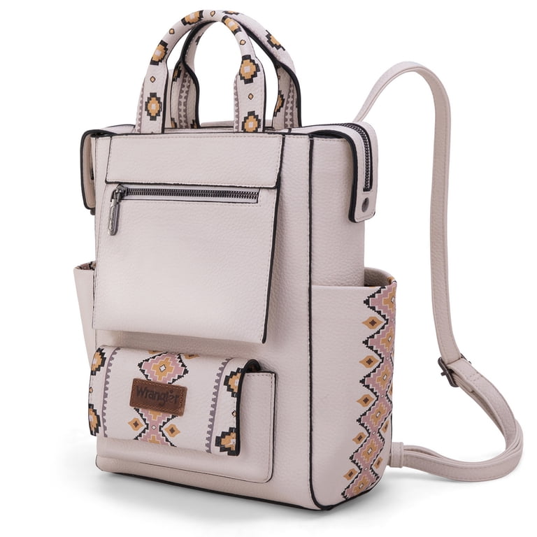 Wrangler Aztec Convertible Backpack Purse, Beige Vegan photo 5
