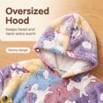 thumbnail image 5 of Kids Glow in The Dark Hooded Blanket Hoodie, Oversized Wearable Blanket for Boys & Girls Flannel Fleece One Size Purple G0P, 5 of 7