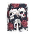 thumbnail image 2 of Lsque Gothic Skulls And Roses Mens Sleep Pajama Shorts,Short Pajama Pants, Cotton Ultra-Soft Knit-X-Large, 2 of 9