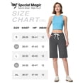 thumbnail image 4 of SPECIAL MAGIC Women’s Bermuda Shorts 12" Inseam High Waist Cotton Athletic Workout Lounge Shorts with Pockets, 4 of 5