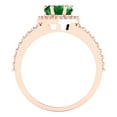 thumbnail image 4 of 1.49 ct Heart Cut Simulated Emerald with Simulated Diamond Halo Accents 14K Rose Gold Womens Engagement Ring, 4 of 5