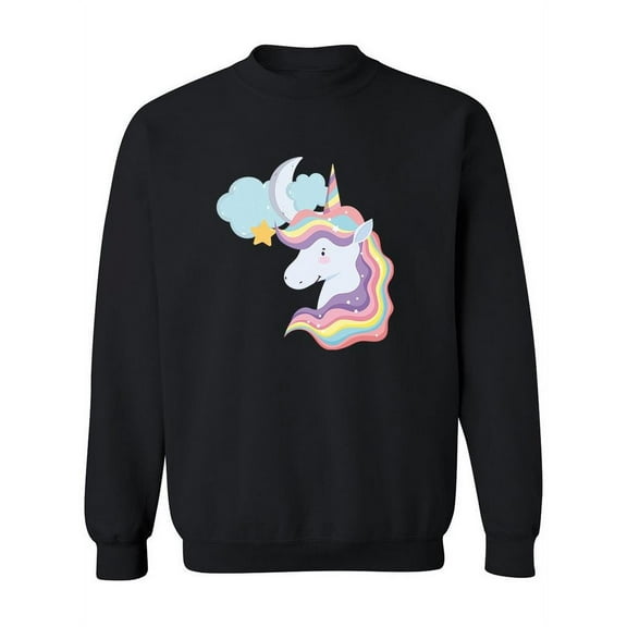 Magical Unicorn Cartoon Sweatshirt Women -Image by Shutterstock, Female Large