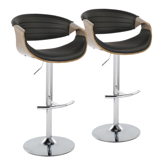 Symphony Adjustable Bar Stool, Chrome Bar Stools, Bar Chairs, Swivel Bar Stools, Bar Stools Set of 2