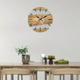 thumbnail image 6 of Fakrich 30CM Silent Wooden Brown Wall Clock, Farmhouse Style Vintage Rustic Clocks for Walls, Distressed Kitchen Clock Decorative for Living Room Bedroom Office ﻿(A), 6 of 10