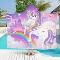 thumbnail image 5 of Futbu Toalla De Playa Con Capucha De Unicornio, Poncho Con Capucha Para Niños, Toalla Para Niñas, Lindos Dibujos Animados, Toallas De Baño Suaves Y Absorbentes, Rosa Con Capucha Para Niños Pequeños, A, 5 of 5